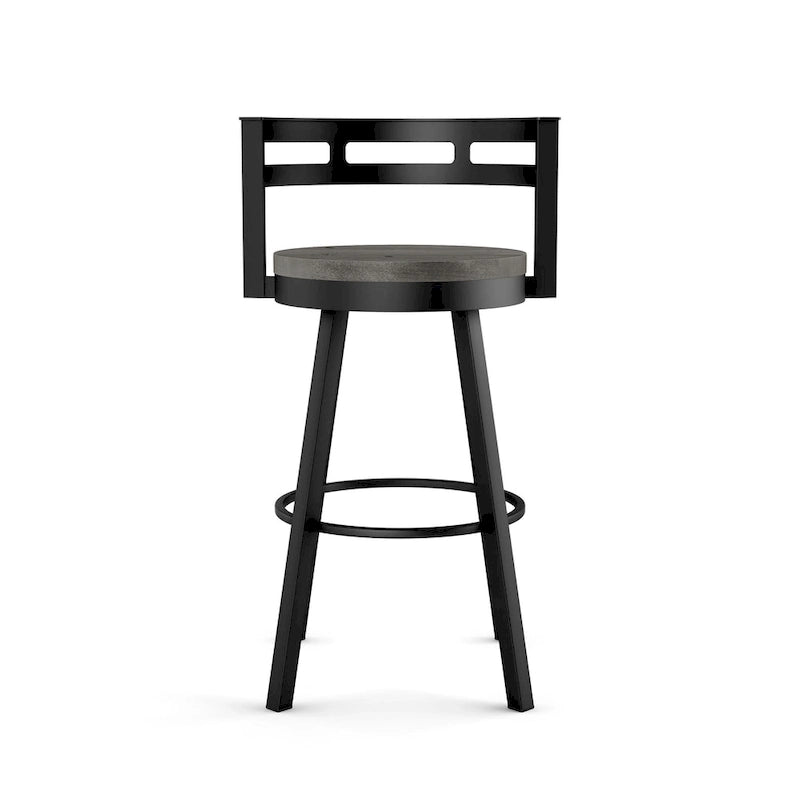 Tabouret de comptoir pivotant – Bois vieilli et métal, 1 place
