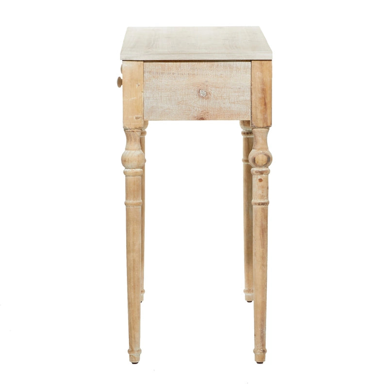 Console de porte d'entrée 2 tiroirs sculptée florale marron | Bois | 1 personne