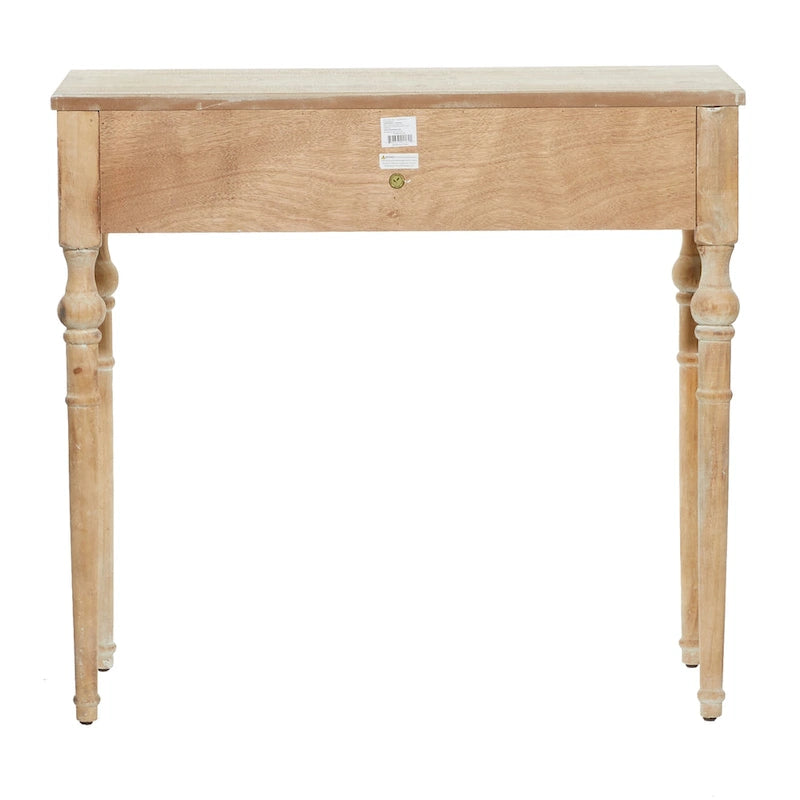Console de porte d'entrée 2 tiroirs sculptée florale marron | Bois | 1 personne