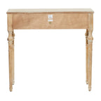 Console de porte d'entrée 2 tiroirs sculptée florale marron | Bois | 1 personne