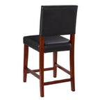 Tabouret de comptoir en similicuir noir, assise simple, hauteur d'assise de 24 po