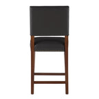 Tabouret de comptoir en similicuir noir, assise simple, hauteur d'assise de 24 po