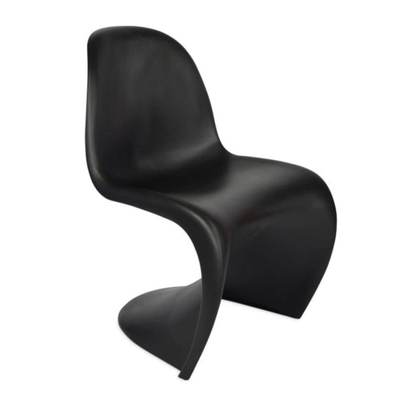 Chaise de salle à manger noire en S, un siège