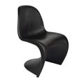 Chaise de salle à manger noire en S, un siège
