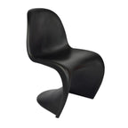 Chaise de salle à manger noire en S, un siège