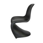 Chaise de salle à manger noire en S, un siège