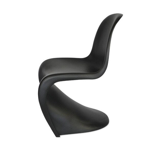 Chaise de salle à manger noire en S, un siège