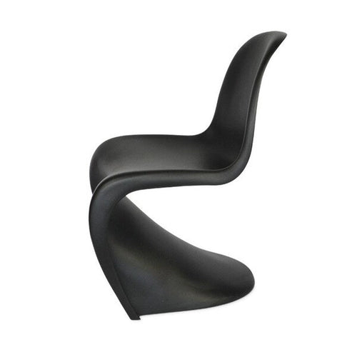 Chaise de salle à manger noire en S, un siège