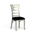 Chaise de salle à manger en métal argenté, dossier échelle contemporain, lot de 2
