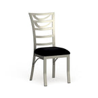 Chaise de salle à manger en métal argenté, dossier échelle contemporain, lot de 2
