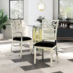 Caia Modern Silver Metal Dining Chairs (Set of 2) by Furniture of America