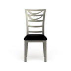 Chaise de salle à manger en métal argenté, dossier échelle contemporain, lot de 2