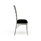 Chaise de salle à manger en métal argenté, dossier échelle contemporain, lot de 2