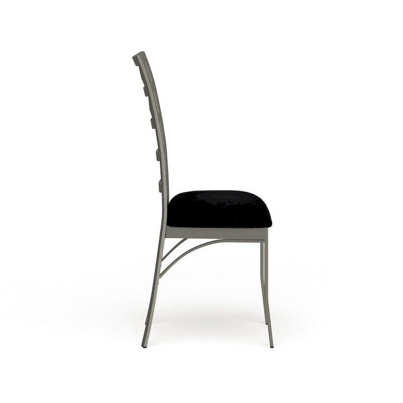 Chaise de salle à manger en métal argenté, dossier échelle contemporain, lot de 2