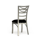Chaise de salle à manger en métal argenté, dossier échelle contemporain, lot de 2