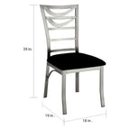 Chaise de salle à manger en métal argenté, dossier échelle contemporain, lot de 2