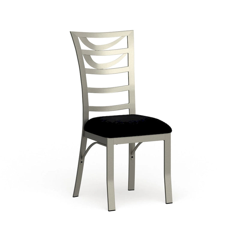 Chaise de salle à manger en métal argenté, dossier échelle contemporain, lot de 2