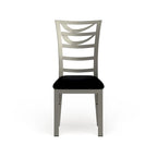 Chaise de salle à manger en métal argenté, dossier échelle contemporain, lot de 2