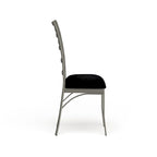 Chaise de salle à manger en métal argenté, dossier échelle contemporain, lot de 2