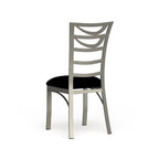 Chaise de salle à manger en métal argenté, dossier échelle contemporain, lot de 2
