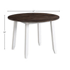 Table à manger grise et blanche à abattants, 2 personnes, bois massif