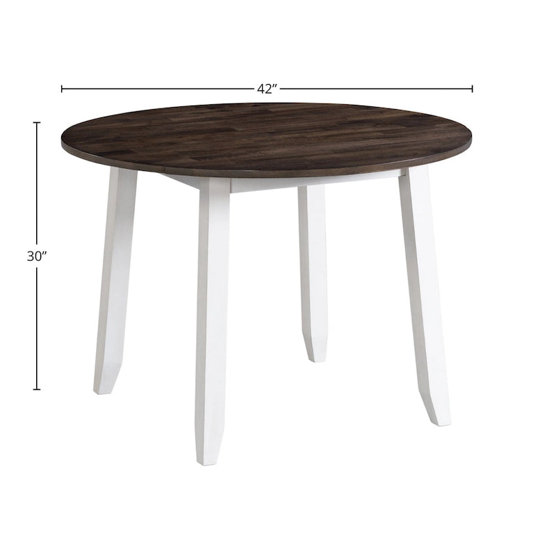Table à manger grise et blanche à abattants, 2 personnes, bois massif