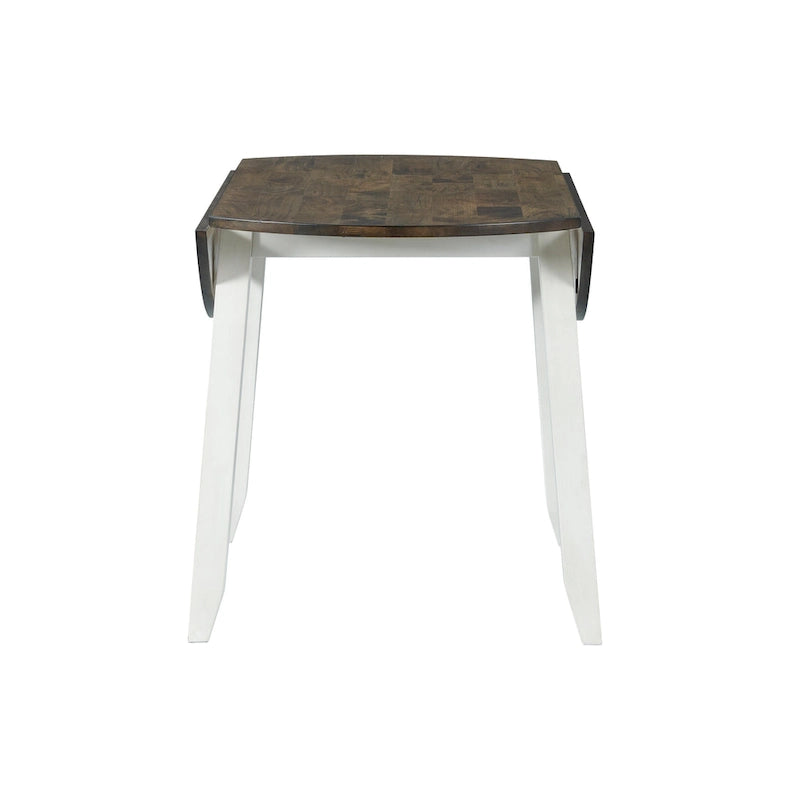 Table à manger grise et blanche à abattants, 2 personnes, bois massif