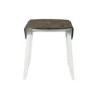 Table à manger grise et blanche à abattants, 2 personnes, bois massif