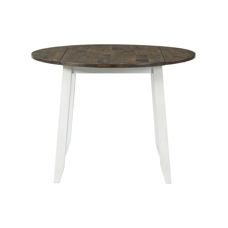 Table à manger grise et blanche à abattants, 2 personnes, bois massif