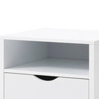 Table de chevet blanche Mid-Century Modern avec tiroir – 1 personne