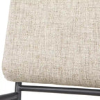 Chaise de salle à manger rembourrée crème/noir avec accoudoirs, lot de 2