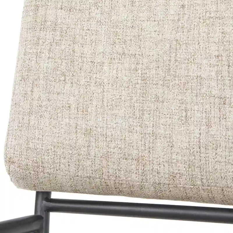 Chaise de salle à manger rembourrée crème/noir avec accoudoirs, lot de 2