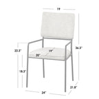 Chaise de salle à manger rembourrée crème/noir avec accoudoirs, lot de 2