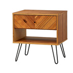 Table d'appoint à 1 tiroir en chêne, style Mid-Century