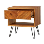 Table d'appoint à 1 tiroir en chêne, style Mid-Century