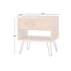 Table d'appoint à 1 tiroir en chêne, style Mid-Century
