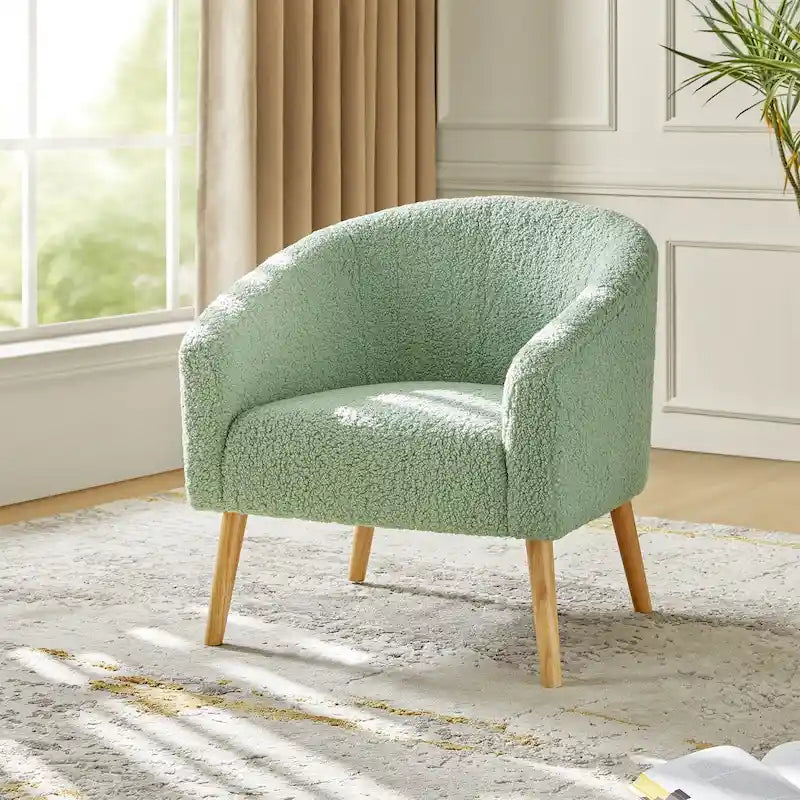 Fauteuil Boucle Barrel, une place – Sauge / Noir / Ivoire / Gris / Bleu