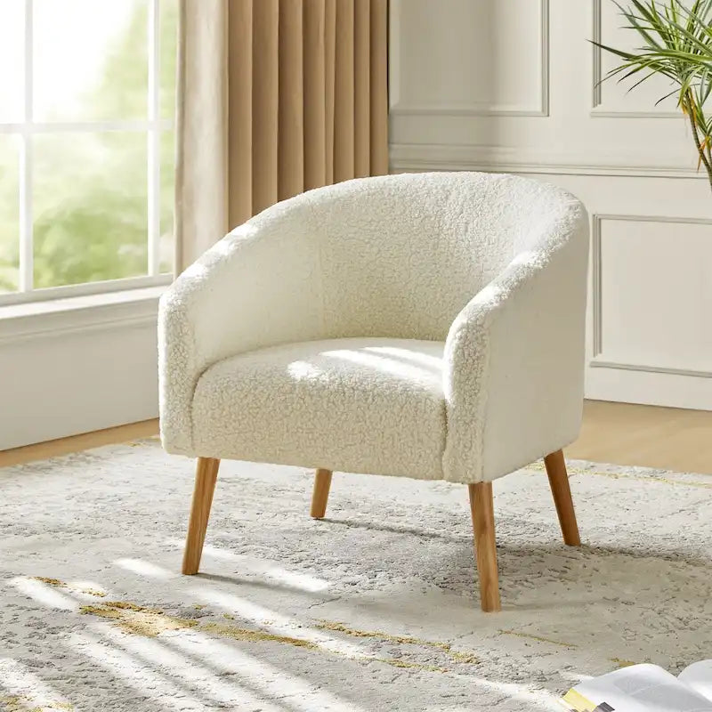 Fauteuil Boucle Barrel, une place – Sauge / Noir / Ivoire / Gris / Bleu