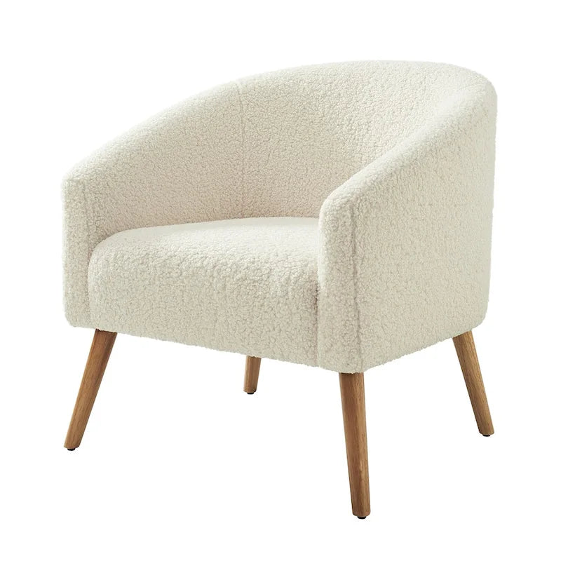 Fauteuil Boucle Barrel, une place – Sauge / Noir / Ivoire / Gris / Bleu