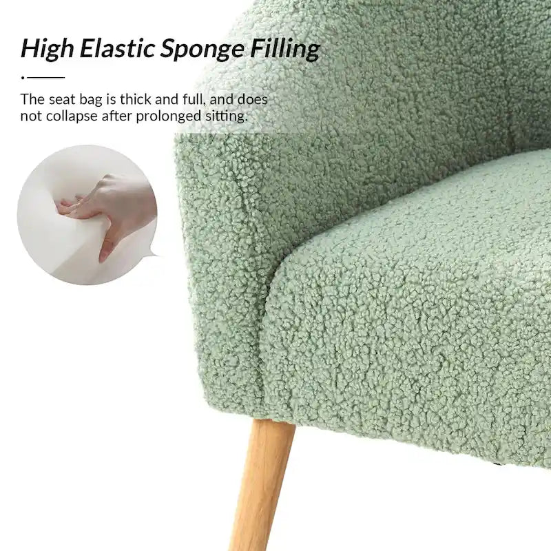 Fauteuil Boucle Barrel, une place – Sauge / Noir / Ivoire / Gris / Bleu