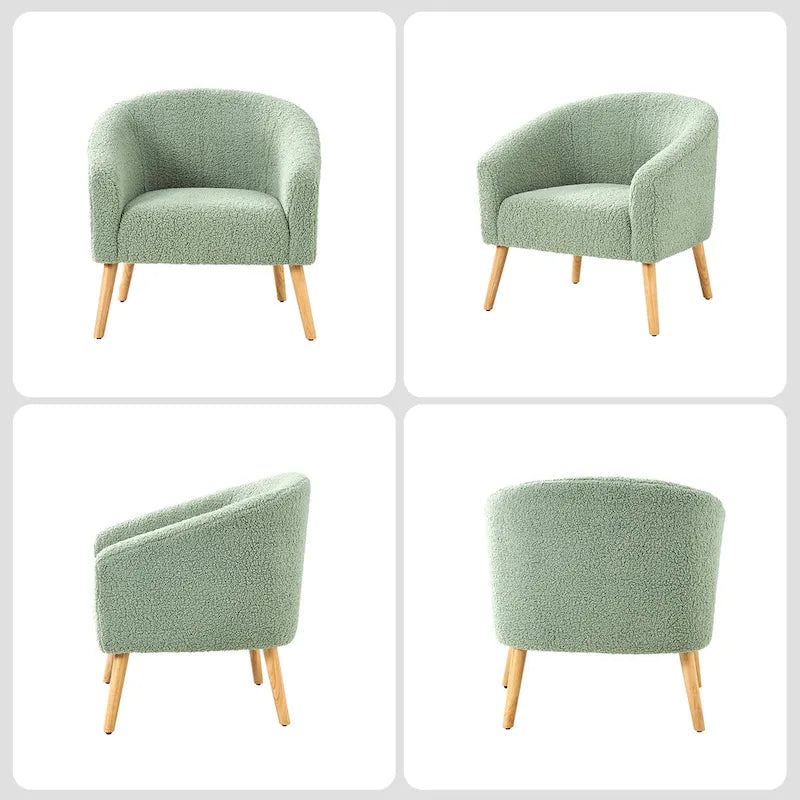 Fauteuil Boucle Barrel, une place – Sauge / Noir / Ivoire / Gris / Bleu