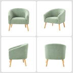 Fauteuil Boucle Barrel, une place – Sauge / Noir / Ivoire / Gris / Bleu