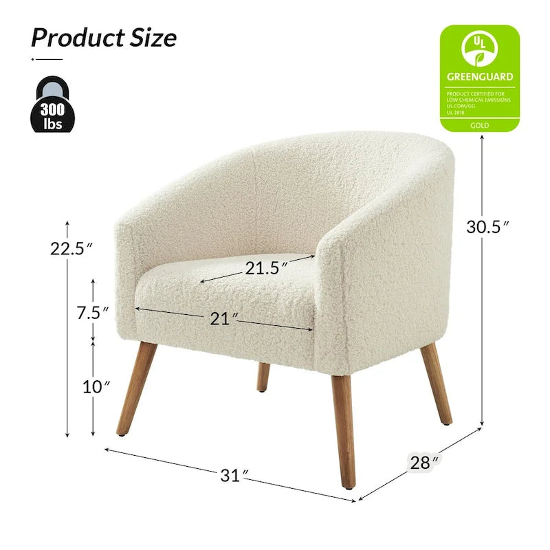 Fauteuil Boucle Barrel, une place – Sauge / Noir / Ivoire / Gris / Bleu