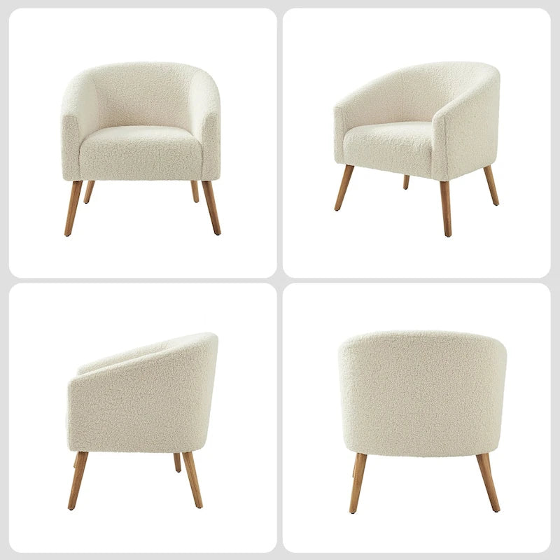 Fauteuil Boucle Barrel, une place – Sauge / Noir / Ivoire / Gris / Bleu