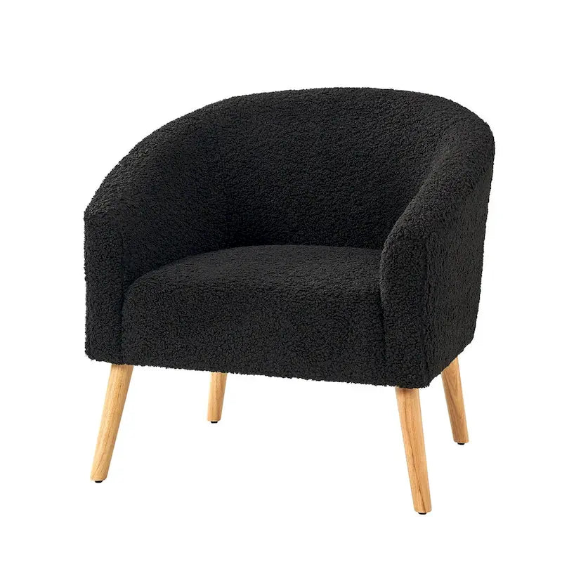 Fauteuil Boucle Barrel, une place – Sauge / Noir / Ivoire / Gris / Bleu
