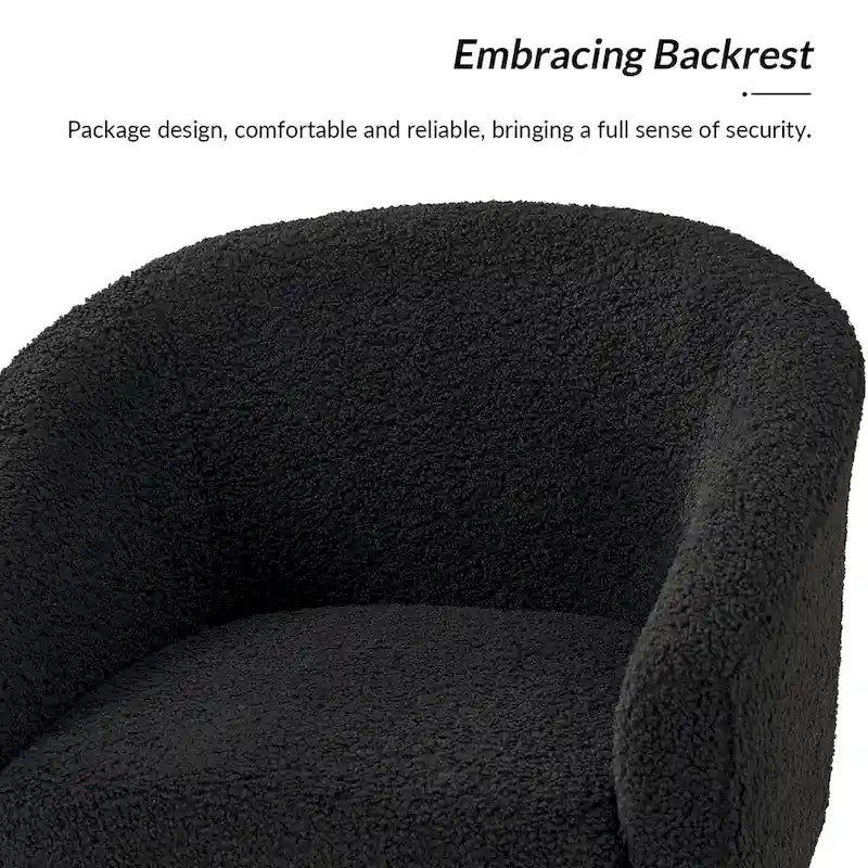 Fauteuil Boucle Barrel, une place – Sauge / Noir / Ivoire / Gris / Bleu