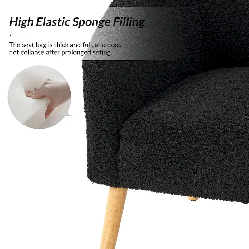 Fauteuil Boucle Barrel, une place – Sauge / Noir / Ivoire / Gris / Bleu