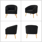 Fauteuil Boucle Barrel, une place – Sauge / Noir / Ivoire / Gris / Bleu