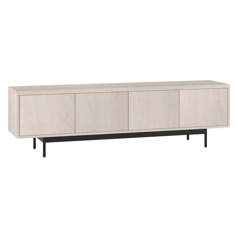 Meuble TV bas pour téléviseurs jusqu'à 75" – Noir veiné / Blanc / Aulne Blanc, 176,5 cm L