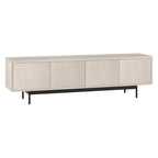 Meuble TV bas pour téléviseurs jusqu'à 75" – Noir veiné / Blanc / Aulne Blanc, 176,5 cm L